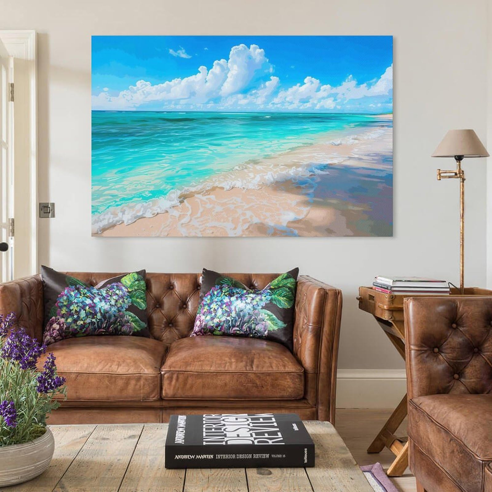 Amazon.co.jp: 絵画 夏のビーチ アートパネル ポスター 美しい海の景色