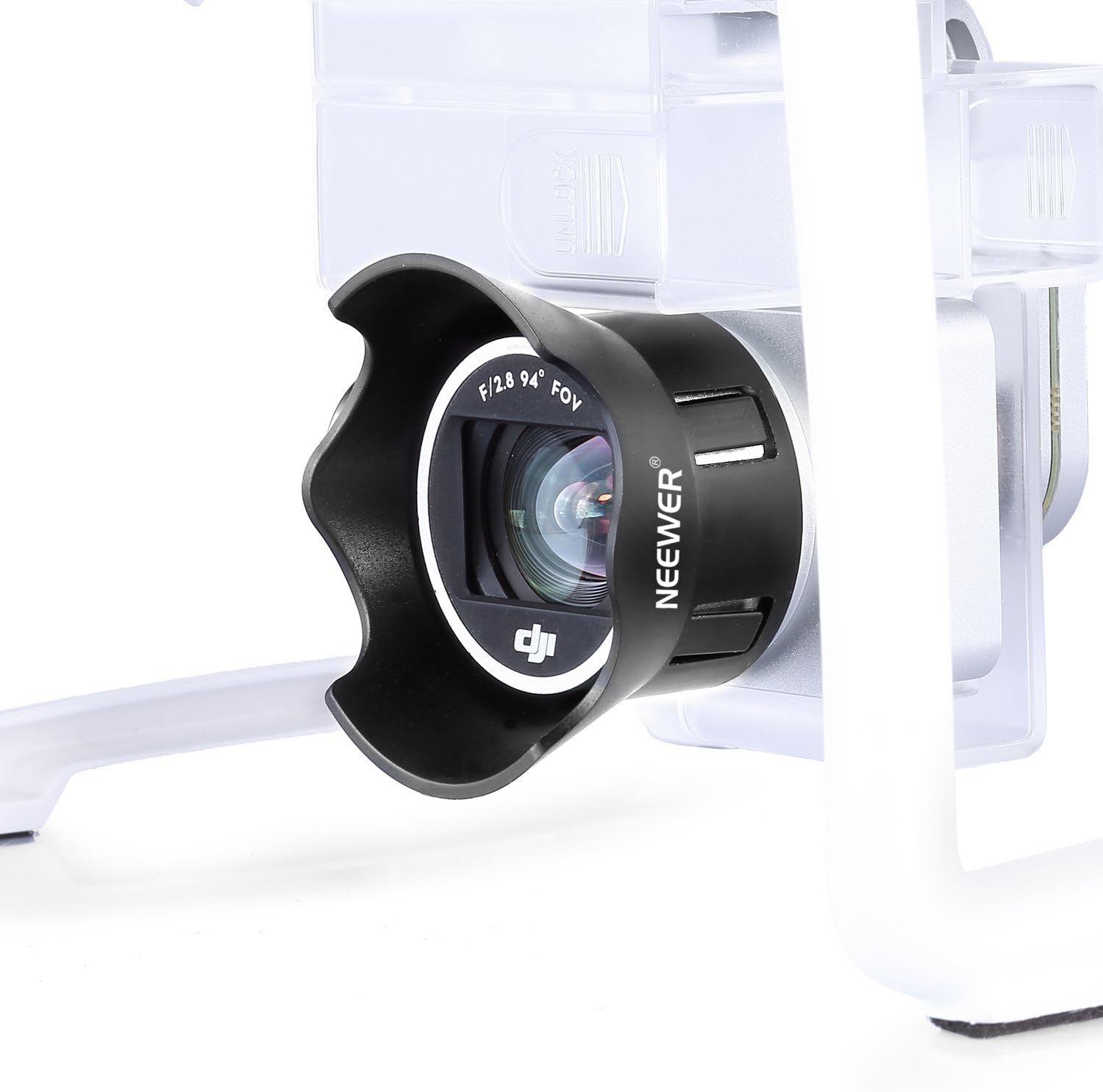 Neewer for DJI Phantom 3 Standard Professional and Advanced, Protective Camera Lens Cap Protector Cover + Flower-Type Rose Petal Lens Hood Made of Premium ABS Plastic (Black)