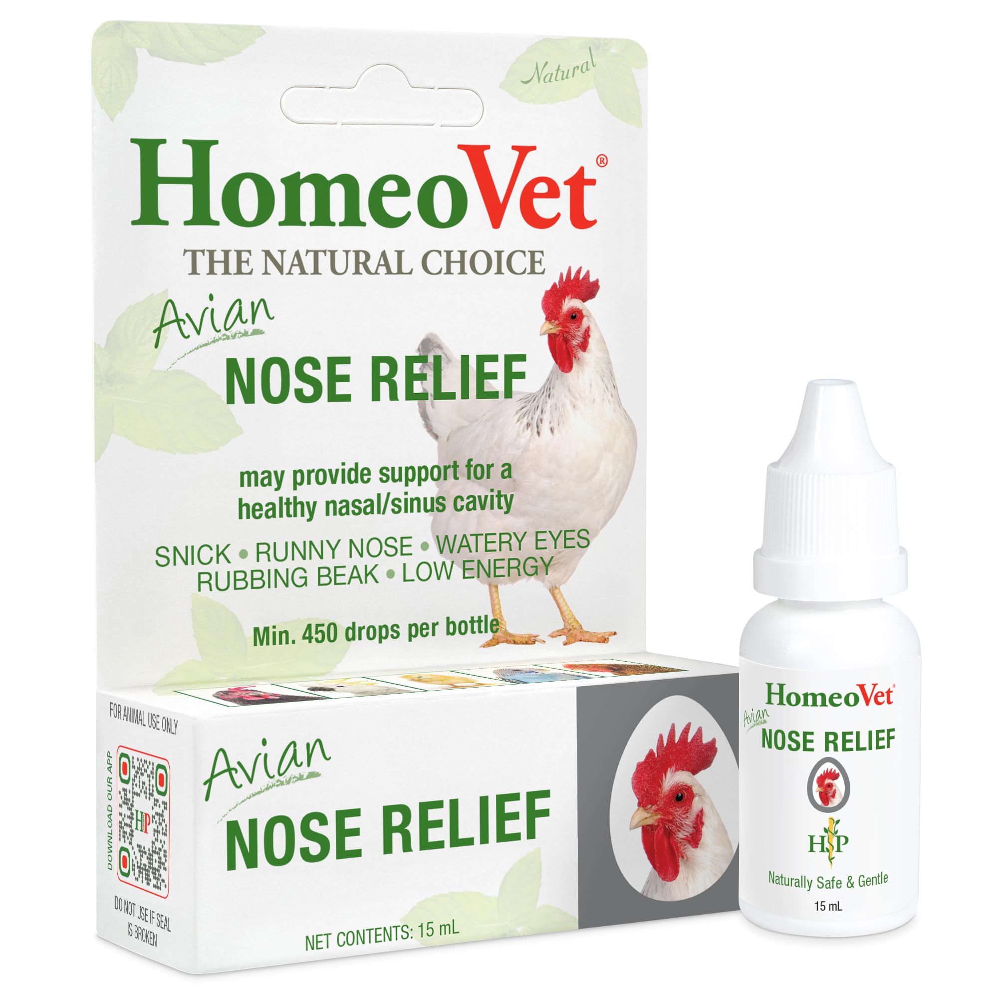 HomeoPet Avian Nose Relief, Safe and Natural Bird and Chicken Supplement, 15 Milliliters