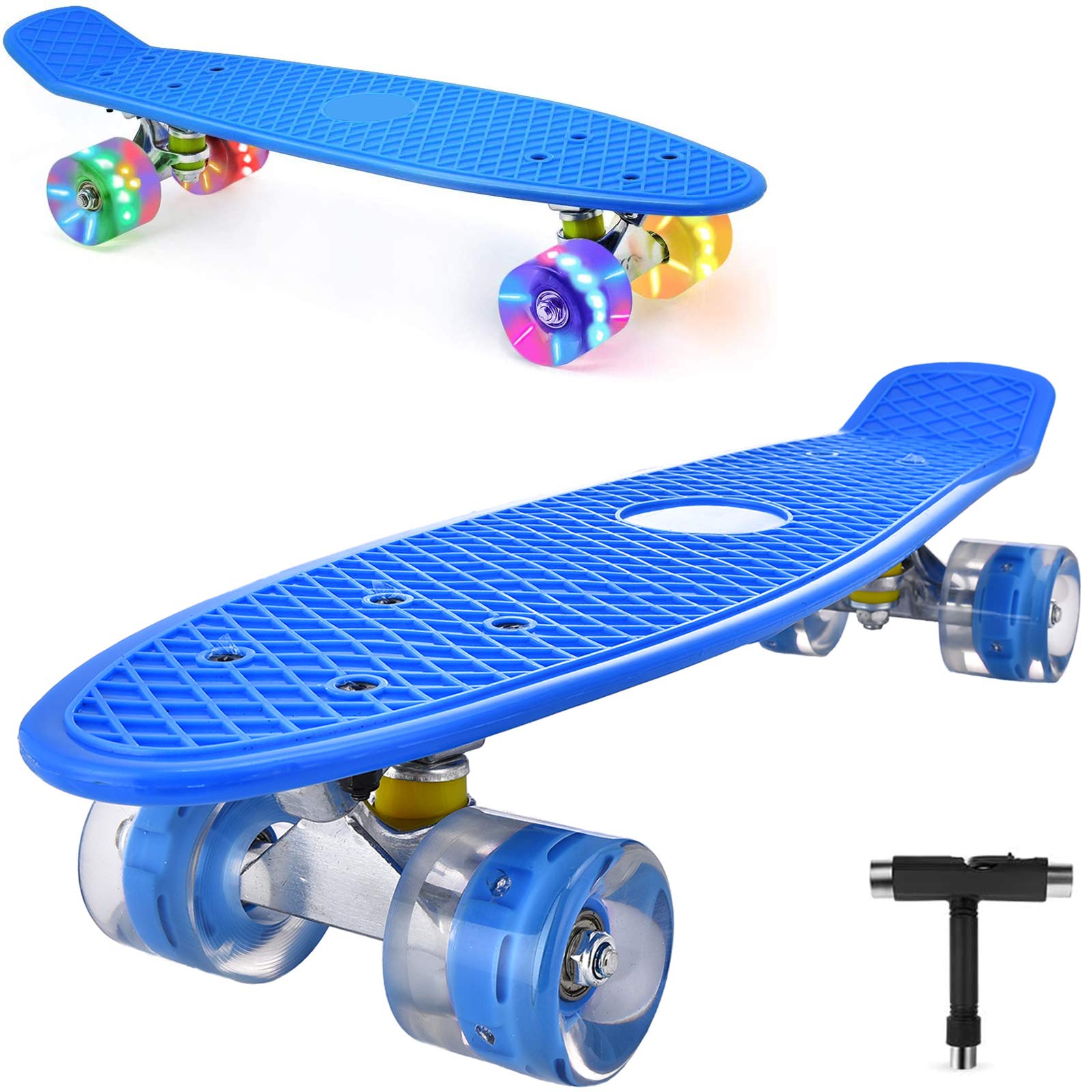Highly Flexible Plastic Cruiser Board Mini 22 Inch Skateboards for Beginners or Professional with High Rebound PU Wheels