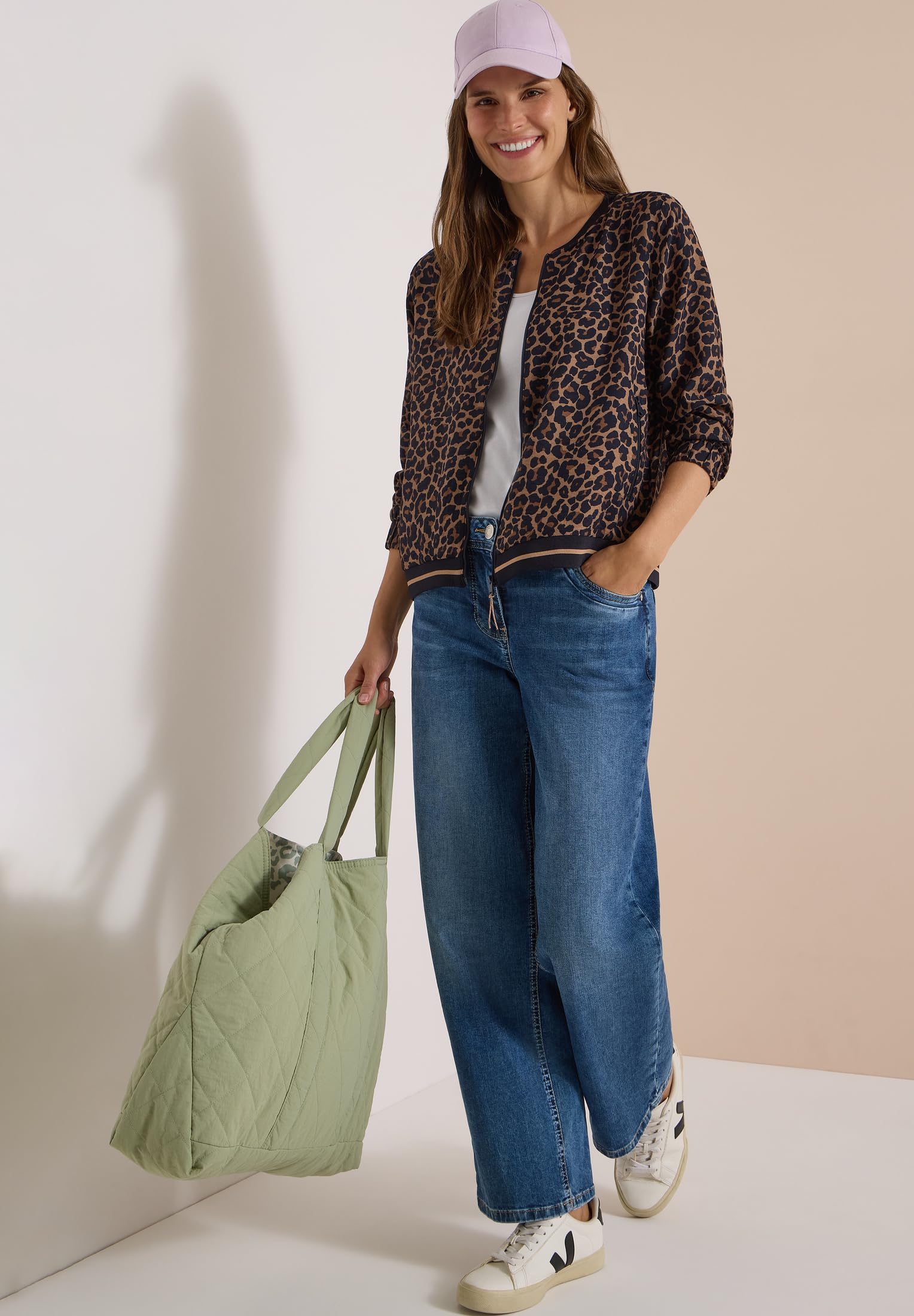 Cecil Damen Blouson mit Zipper und Leo-Muster