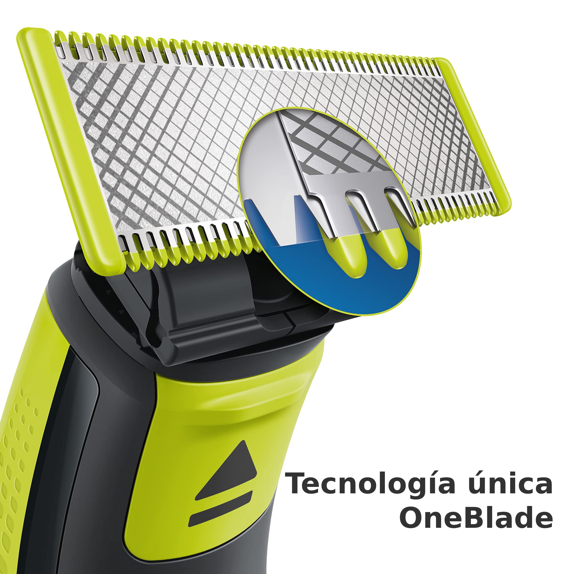 Philips OneBlade 2 Cuchillas de Recambio de Acero Inoxidable compatibles con todas las Maquinillas de Afeitar Eléctricas OneBlade (modelo QP220/50)