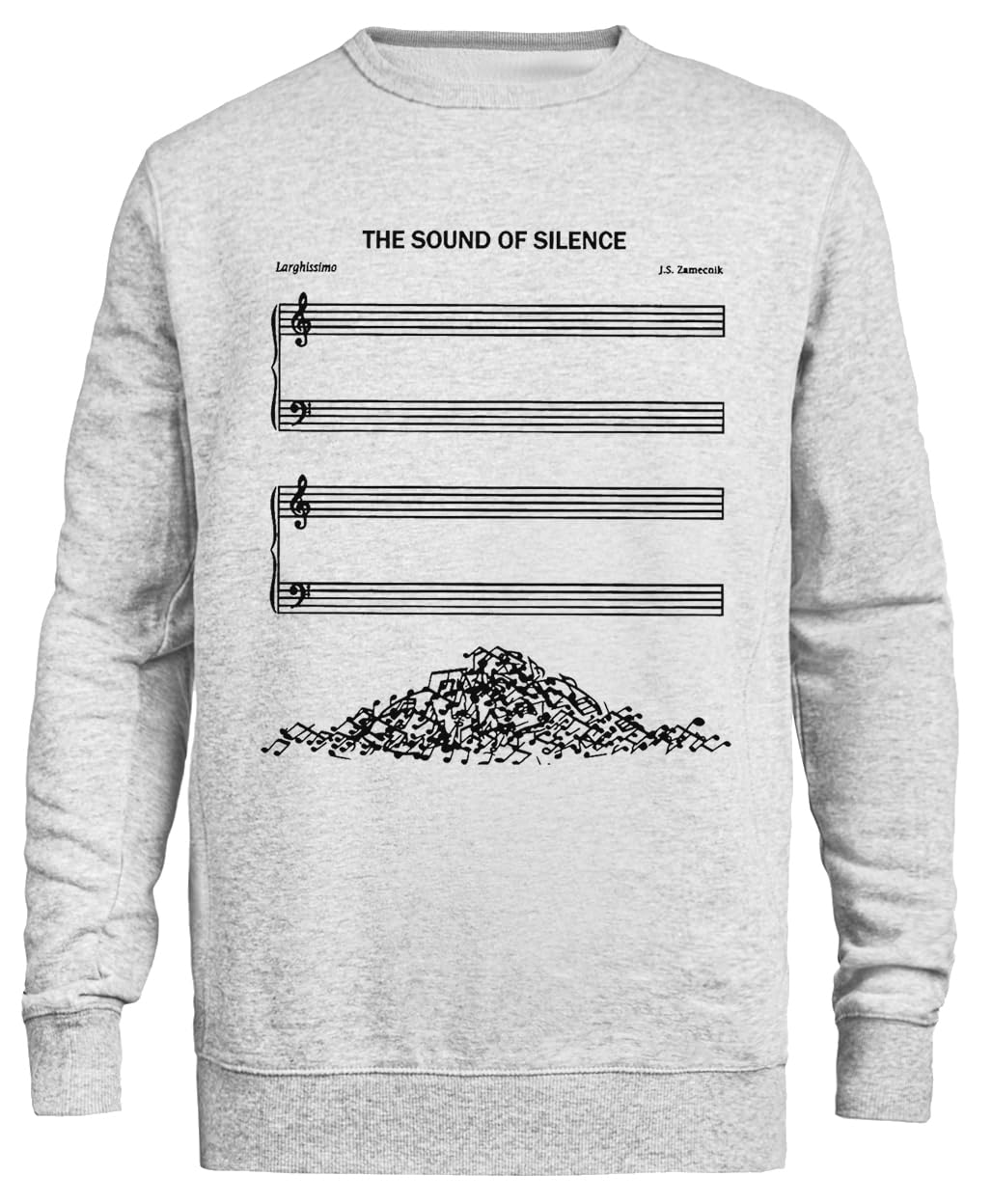 Il Suono del Silenzio - Spartiti Musicali Sweatshirt Grigia Unisex Eco-Friendly Unisex Grey Sweatshirt Eco-Friendly Crewneck