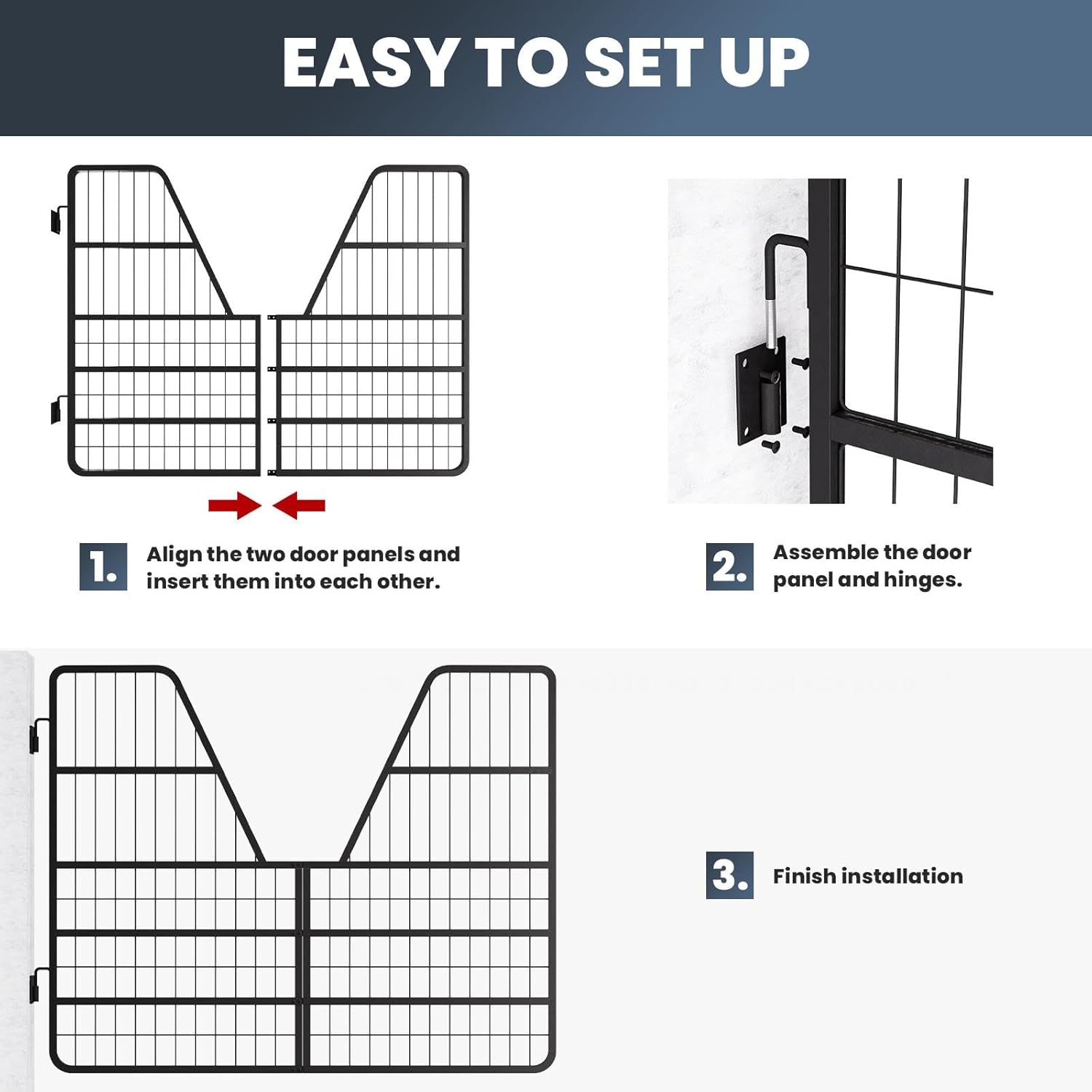 54" W × 44" H Stall Guard for Horses, 1" Thick Steel Frame, Two-Way Stable Door, Heavy Duty Steel Horse Stall Guard, Horse Stall Gates for Horses, Stables, Horse Stall Guard, Fence