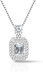 CZ Collier pendentif pour les femmes, Collier en pierre gemme violette Mode Bijouterie , Colliers Pendentif solitaire pour la fête, Mariage, Port quotidien , Ajustable 16 chaîne de pouce