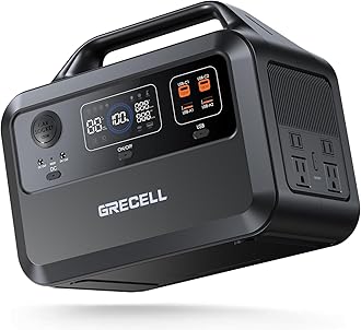 GRECELLPortable Power Station 600W(Peak 1200W), 460Wh LiFePO4 Battery, 1.5hrs Fast Charging, 110V Pure Sine Wave AC Outlet Backup Lithium Battery for Outdoors Camping Travel Hunting Home Blackout
