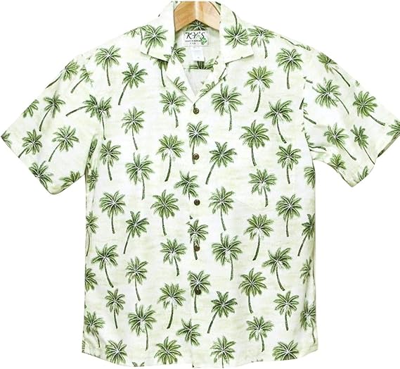 Amazon アロハシャツ メンズ ハワイ製 ライトグリーン パームツリー柄 コットン ギフト プレゼント Ky S Tシャツ カットソー 通販