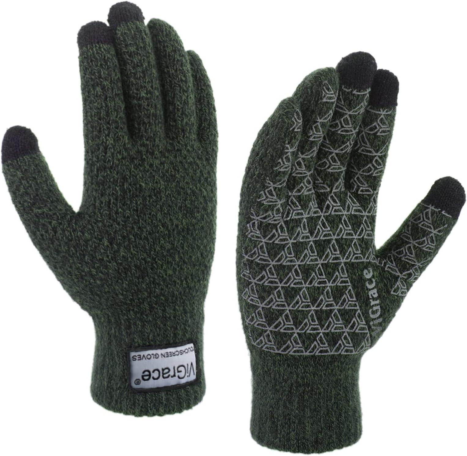 Winter Warm Touchscreen Gloves for Men and Women Touch Screen Fleece Lined Knit Anti-Slip Wool Glove
