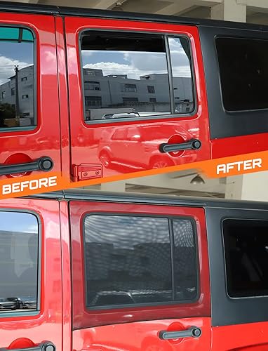 Miniatura 7 de Savadicar Parasol para ventana trasera, malla transpirable para ventana lateral, red elástica compatible con Jeep Wrangler TJ JK JL y Gladiator JT