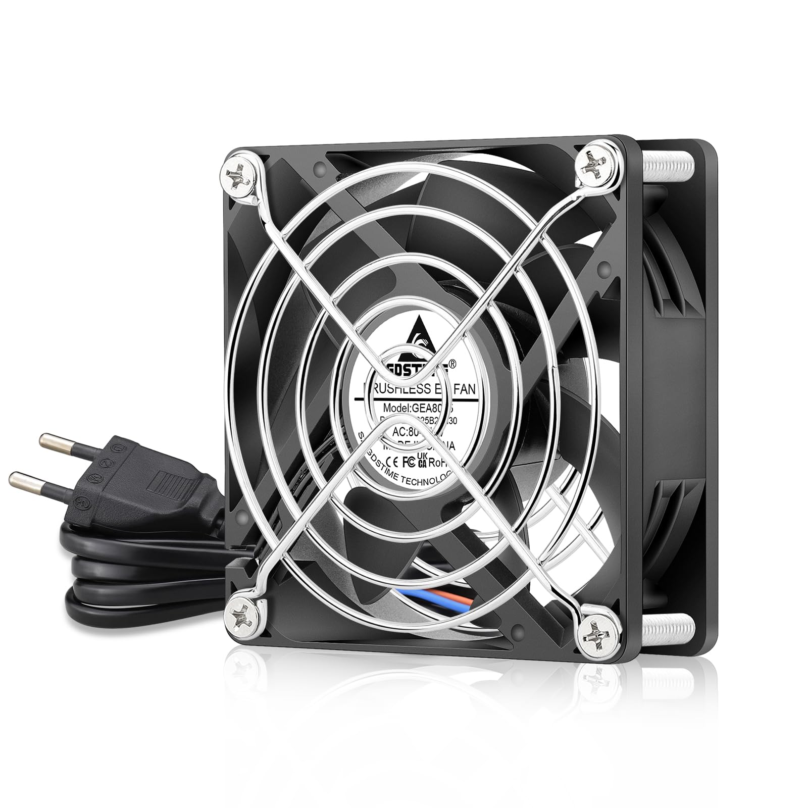 GDSTIME AC EC Ventilateur 220V 80mm PC Fan 230V 80x80 à roulement à billes | ventilateur pc 80mm 220v fan 80x80x25