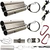 ctricalver 2 piece emergency survival pipe double pipe safety pipes survival pipe with cord and keychain for camping for training pets