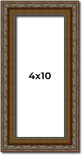 Miniatura 340 de Marco de fotos completo de madera dorada envejecida de 16 x 20 pulgadas con plexiglás acrílico UV, parte trasera de tablero de espuma y accesorios