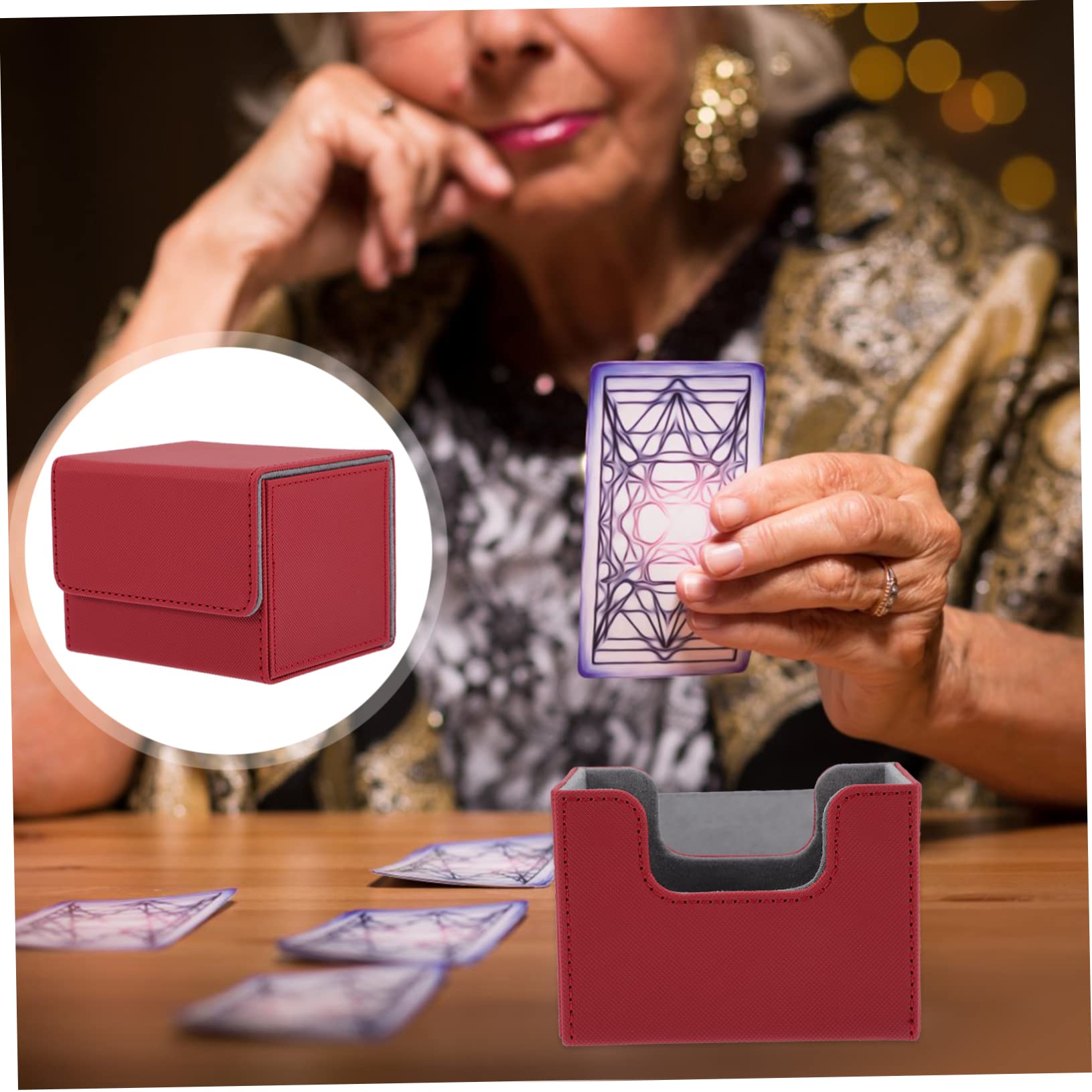 VICASKY 3 Pezzi Scatola Giochi Carte Organizzatore Carta di Stoccaggio Scatola Per Poker Trading Carte In Pelle Realizzato