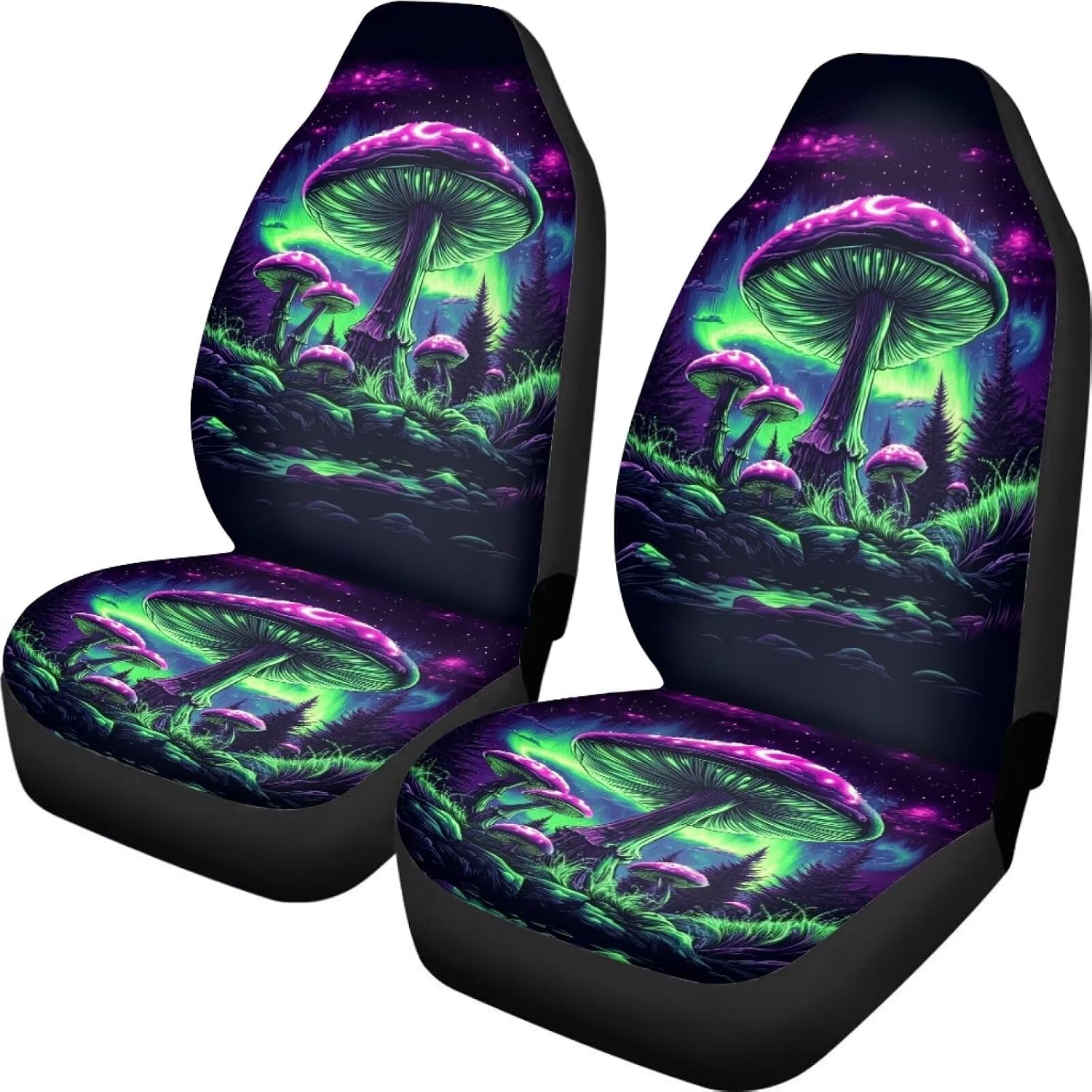 Compass Stripe Pattern Auto Seat Covers, Waterproof Automotive Seat Cushion Stretchy Vehicle Interior Decorative Fit for Most Vehicles, Cars, SUV