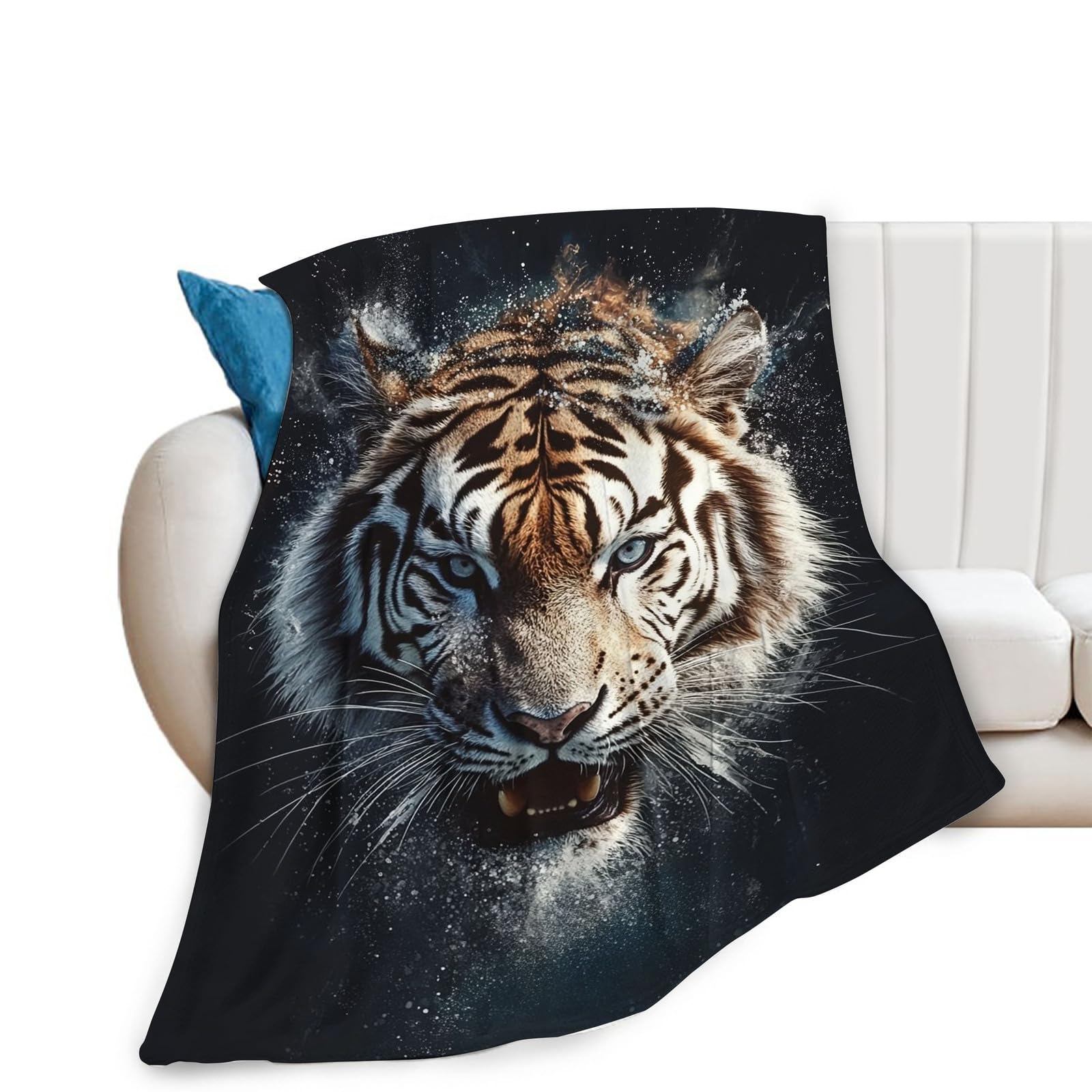 Taimeng Tiger Throw Blanket - Soft Fluffy Fleece Throw For Couch, Sofa, Bed - 40"X50" - Animal Lovers Gift