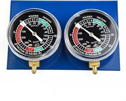 Motorcycle Carburettor Vacuum Gauge Balancer Synchroniser with Hoses and Brass Extensions, 2-Cylinder Engine Tuning Tool for Accurate Carb Metal Back Plate for Garage or Home Maintenance