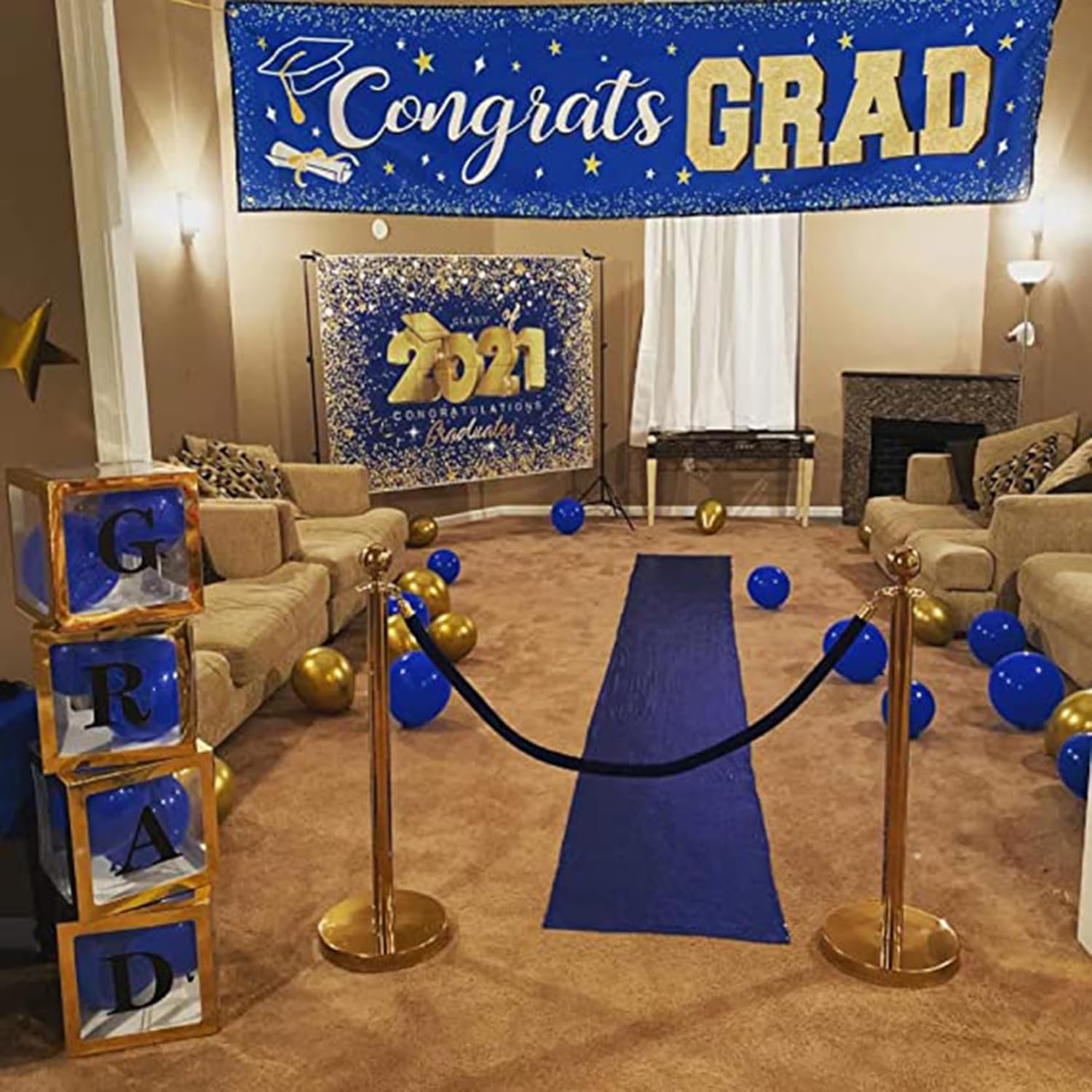 2 Pack Blue Velvet Stanchion Rope, Crowd Control Barrier Rope with Snap Hooks for Posts Stanchion Queue Divider of Hotel Theater,