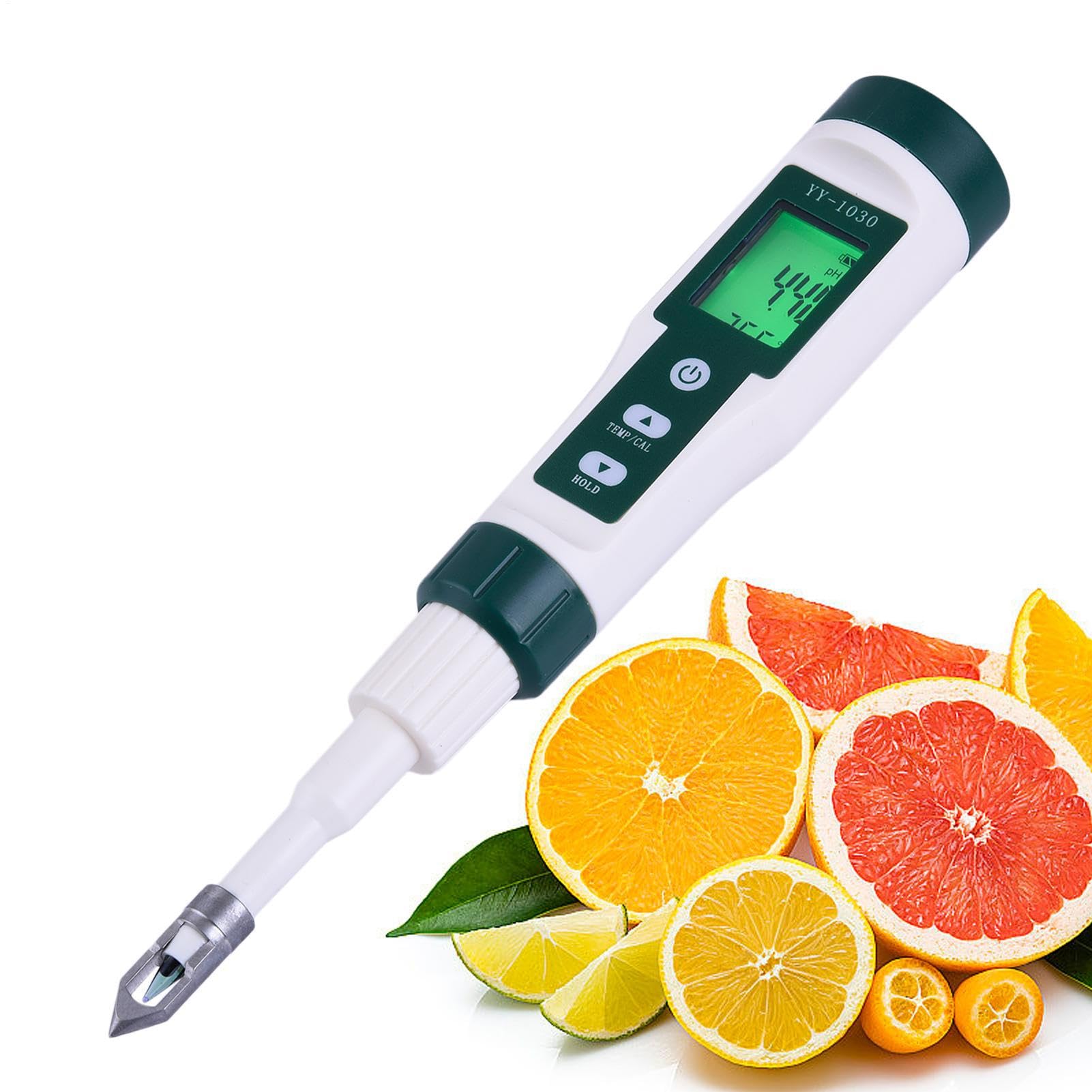 PH-Metro Digitale – Tester Portatile di Alta Precisione con Sonda per | Alimenti, Pasta di Formaggio, Acqua | Monitor del PH A Compensazione Automatica della Temperatura, per Campioni di Laboratori