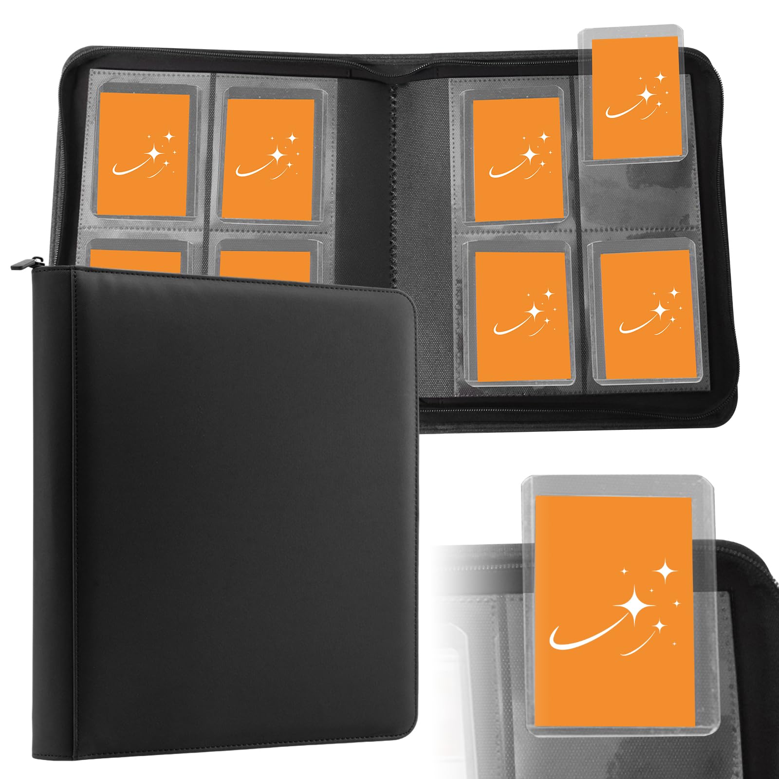 Toploader Binder, Holds 160 Toploaders, 4 Pocket Top Loader Holder