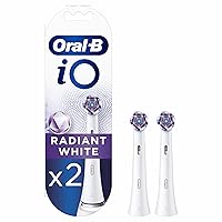Oral-B iO Radiant White Testine Spazzolino Elettrico, Confezione da 2 Testine di Ricambio