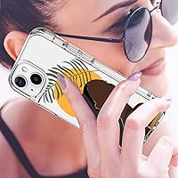 Vista 2 de LUHOURI Funda diseñada para iPhone 13 Mini con protector de pantalla, acrílico transparente para mujeres y niñas, funda protectora de ajuste delgado