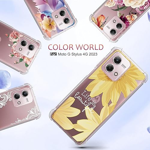 Miniatura 7 de Osophter Funda para Moto G Stylus 4G 2023 funda de goma TPU flexible con protector de pantalla para Motorola Moto G Stylus 2023 (flor de sol grande)
