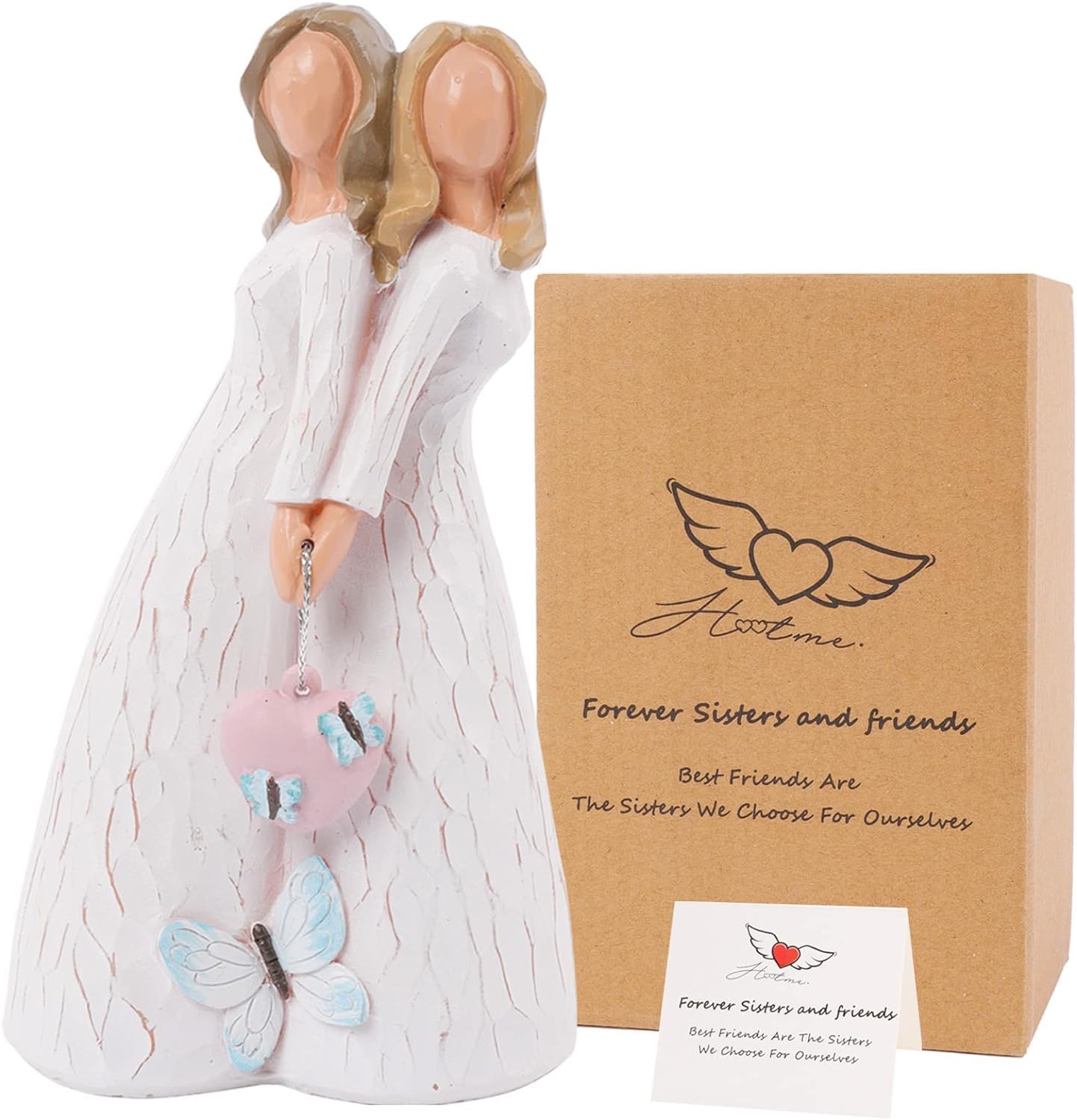 CHUANGLI Angel of Friendship Figurine Forever Sisters and Friends Figurines, 6.3'' Guardian Angel Sculpture Home Decorative Gift to Show Friendship, Blessing, Birthday, M (WTO67)