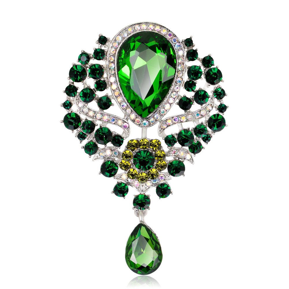 Broche de Mujer, Broche de aleación, Broche Colgante de Cristal para Mujer, Accesorios de Pin, Accesorios de Ropa Exterior, Hebilla, Broches exquisitos