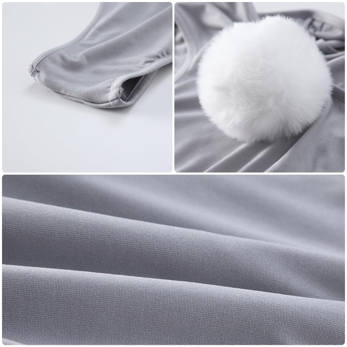 SINROYEE Damski seksowny kostium króliczka, cosplay, bielizna anime, kawaii, strój pokojówki, japońskie, urocze body, bluza z kapturem