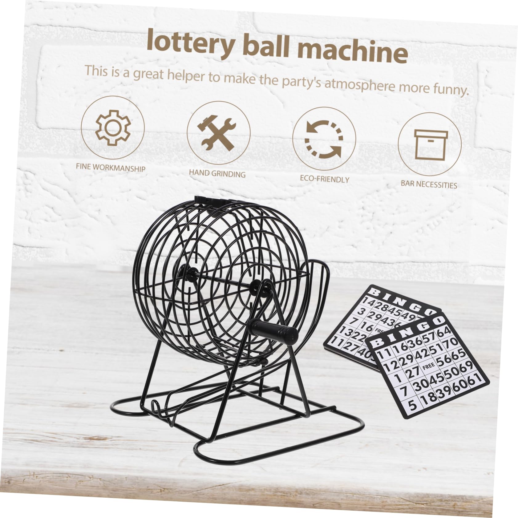 KOMBIUDA Máquinas de Bingo de Lotería Portátil Jaula de Accesorio para Fiestas Juguete de Mesa para Divertir Eventos Sociales