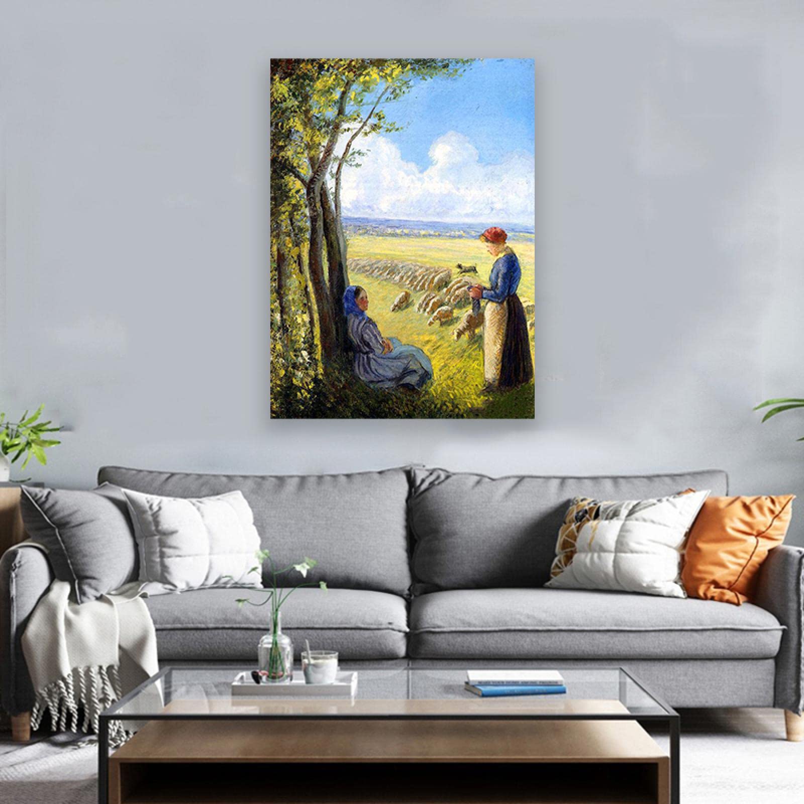 絵画　壁掛け　美術品　カミーユ・ピサロ Amazon.co.jp: カミーユ・ピサロ《 62》 壁飾り 飾り絵 玄関