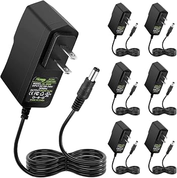 Facmogu 5V 2A 10W DC Power Supply Adapter 6 Pack, Wall Plug Power Converter AC 100V-240V to DC 5 Volt 2Amp Compatible with 5.5x2.5mm and 5.5x2.1mm Socket for Routers, LED Lights