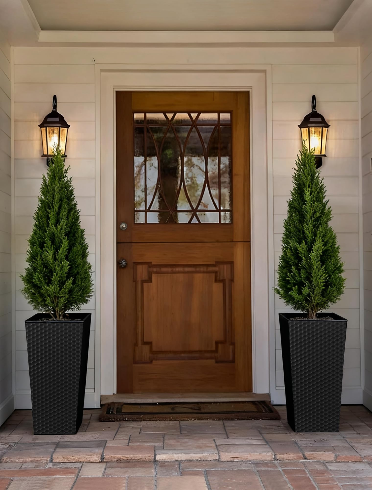 Sziqiqi Pot de Fleur Exterieur Haut: 2X Jardiniere Grande Taille en Métal Noir de 55 cm - Pots de Fleurs Carrés avec Trous de Drainage pour Jardin Porte d'Entrée Patio Sol Balcon