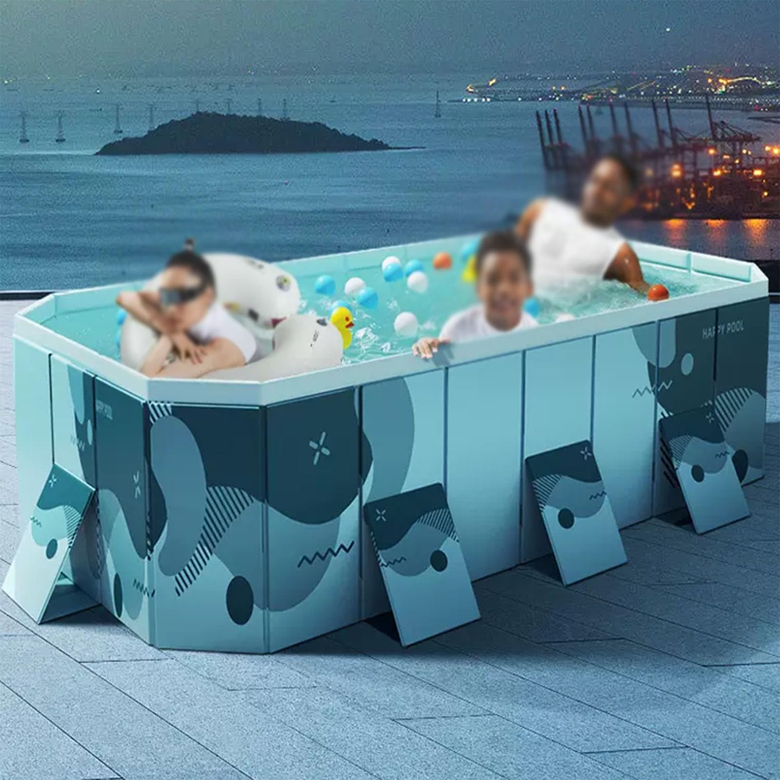 Piscina fuori terra pieghevole per adulti cortile giardino non gonfiabile grande piscina portatile
