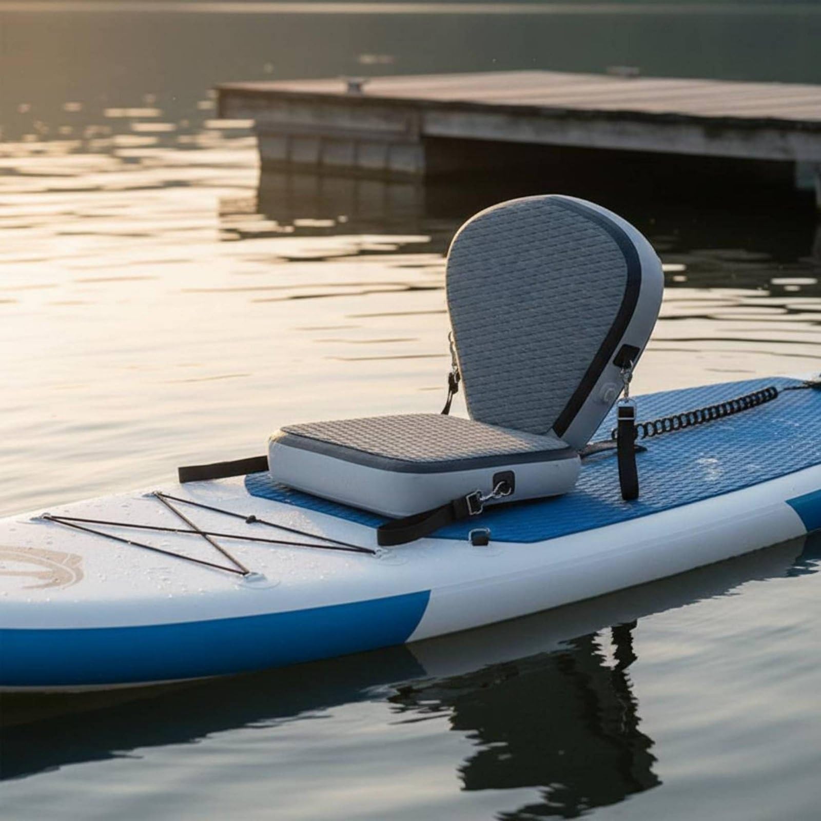 Inflatable Boat Seat Aufblasbarer Sitz Sitz Kajaksitz Sitz mit Universellem Clip System Und Abnehmbarer Rückenstütze aus PVC EVA für Kajak Freizeit Langstrecken
