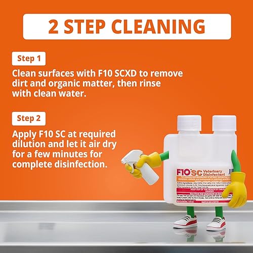 Miniatura 7 de F10 SC - Desinfectante y limpiador veterinario concentrado para perreras, caja de arena, jaulas, terrarios, hábitats, prácticas veterinarias - 3.4