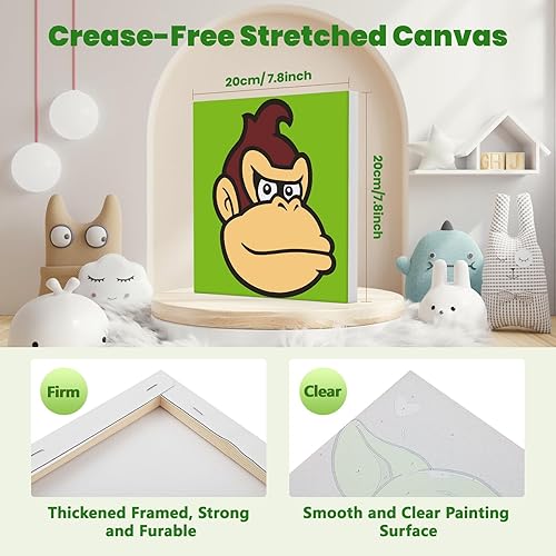 Miniatura 2 de VINDIJA Pintura enmarcada por números para niños, paquete de 4 pinturas por números para niños de 4 a 8 a 12 años, kits de pintura por números en