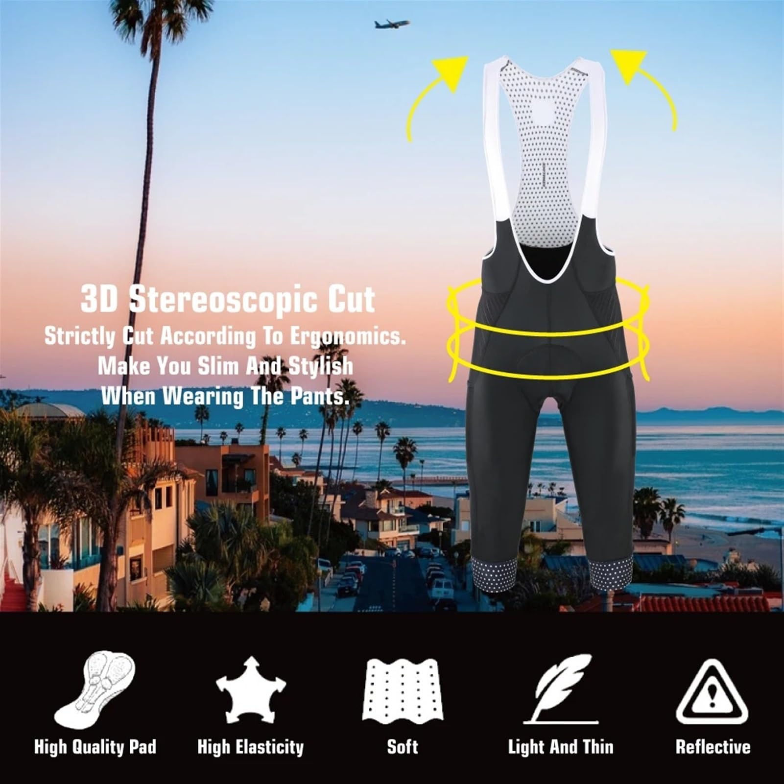 Pantaloni Ciclismo Uomo 3/4 Estivi Con Imbottitura Gel - Comodi E Anti-UV Per Bike