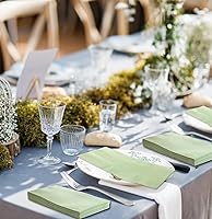 Vista 3 de 100 servilletas de 3 capas de color verde salvia de 13 x 15.7 pulgadas, servilletas de baño para invitados, servilletas de postre, toallas de mano