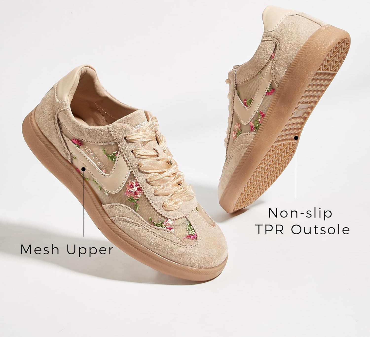 LUCKY STEP Women's Retro Fashion Sneakers Classic Casual Walking Shoes Non Slip Comfort Skate Shoes - Image 3