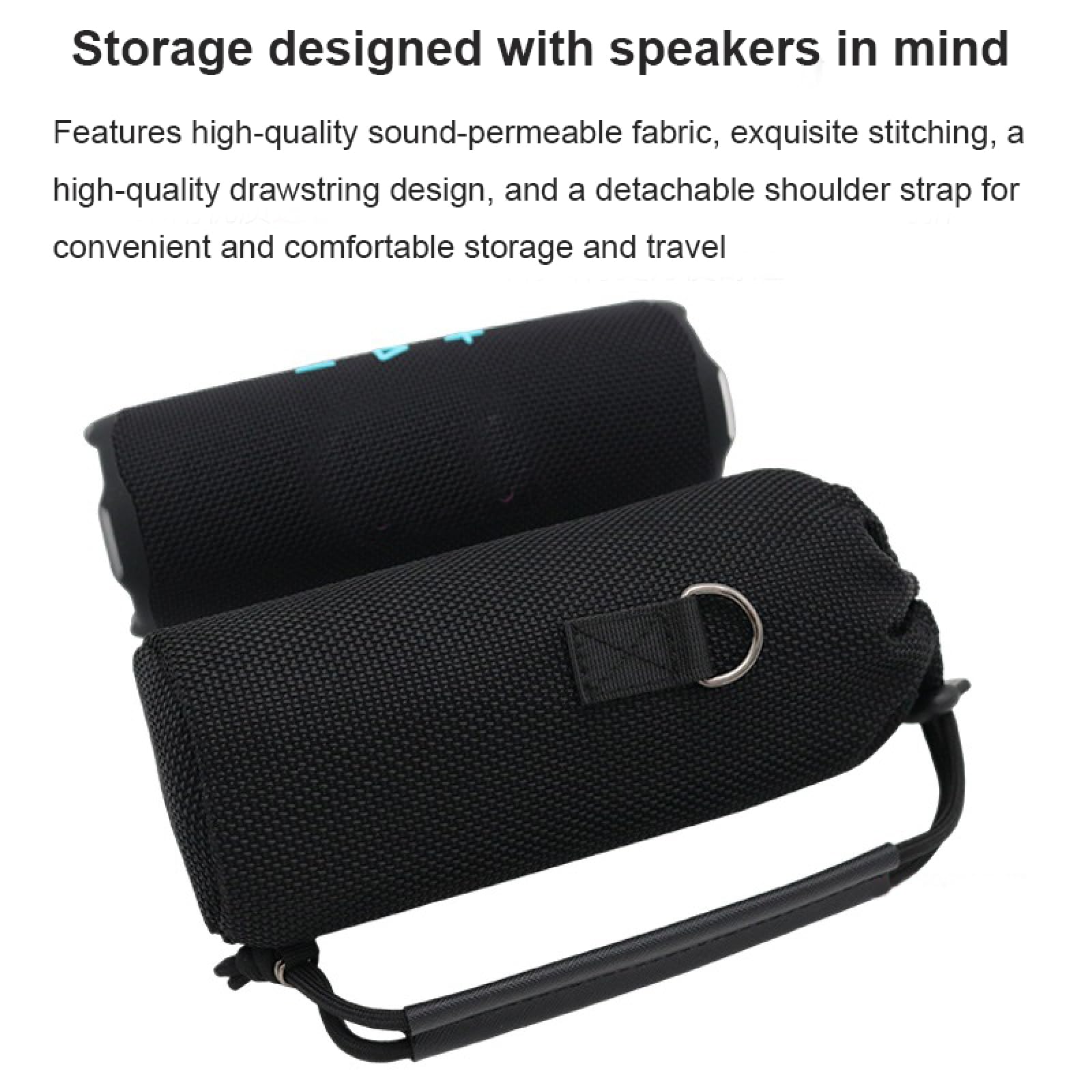 Sac portable pour JBL Flip 7 enceinte – Housse de protection perméable au son – Poche de voyage légère avec cordon de serrage et poignée confortable pour extérieur, camping, plage, rangement en voitur