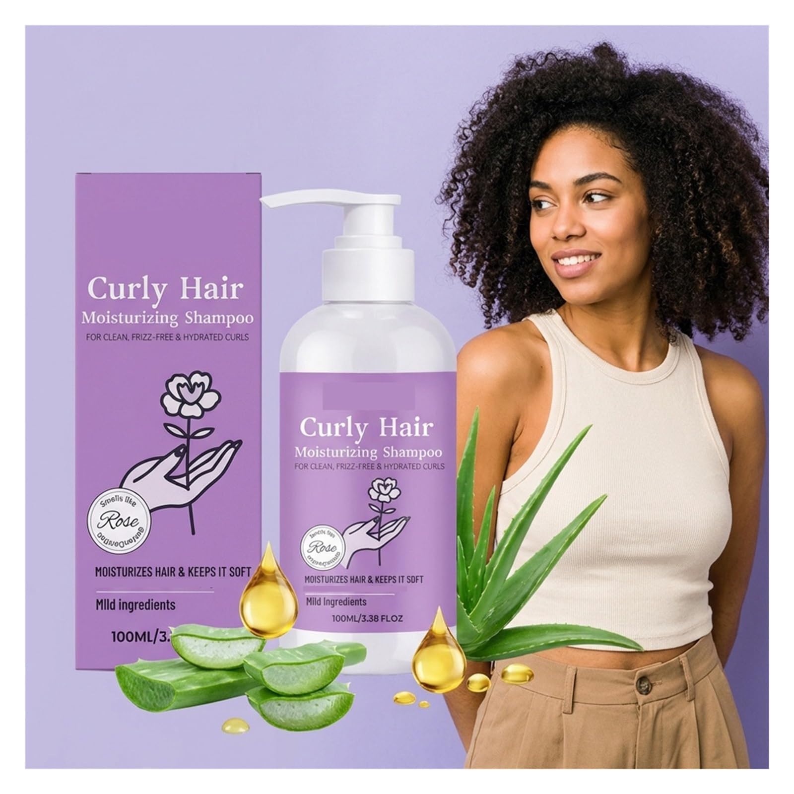 Champú Hidratante for Cabello Rizado | Nutre la estructura interna del cabello rizado y mantiene su volumen.(3pcs)