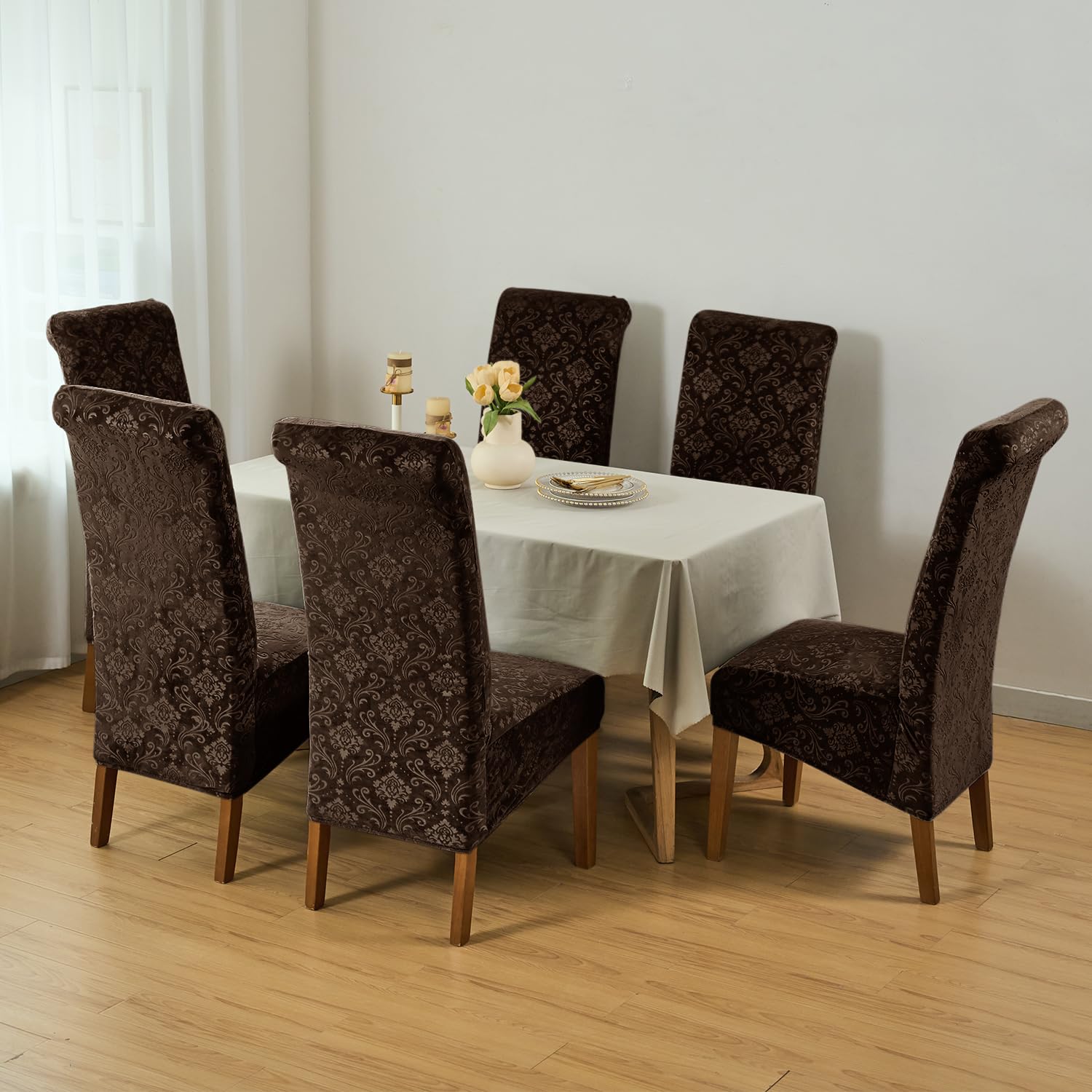 Velvet Dining Chair Covers - Set of 6 -9