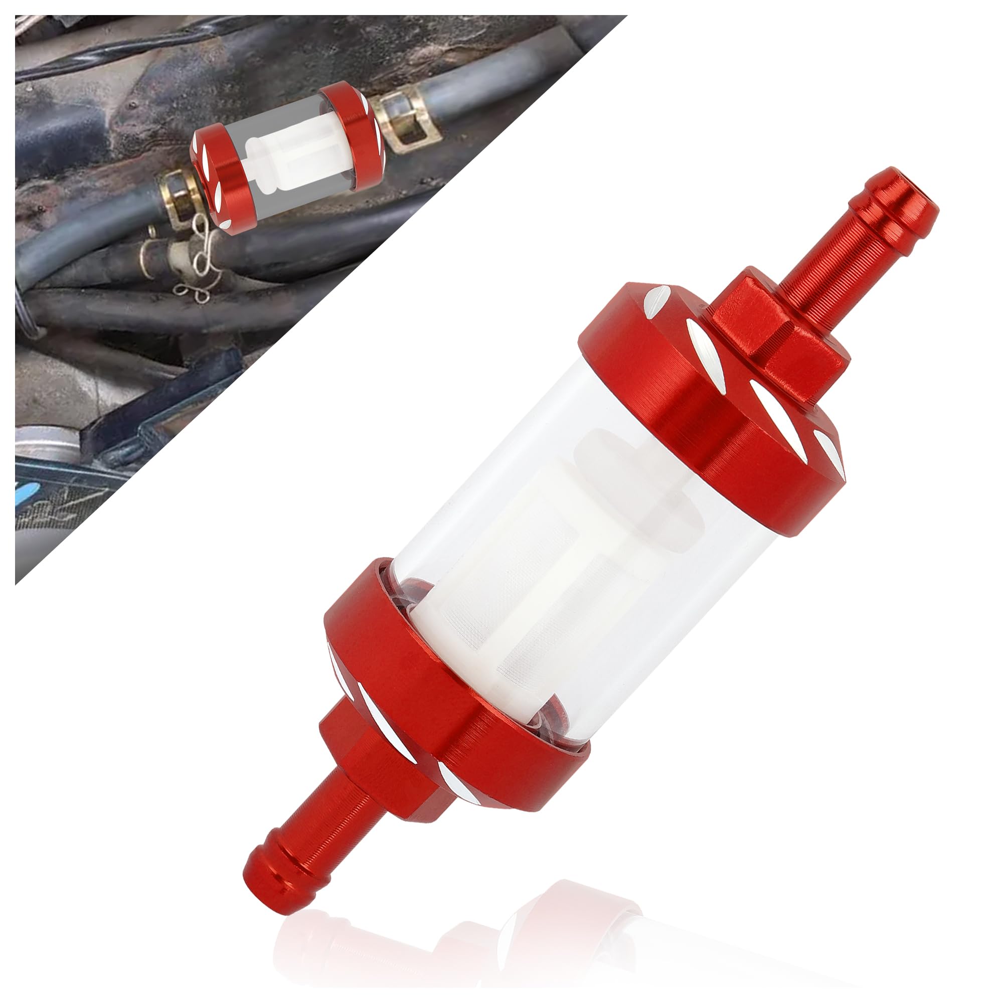 Motorcycle Fuel Filter of Motorcycle Parts 8mm Aluminum Automotive Replacement Fuel Filters Universal Inline Fuel Filter for Car