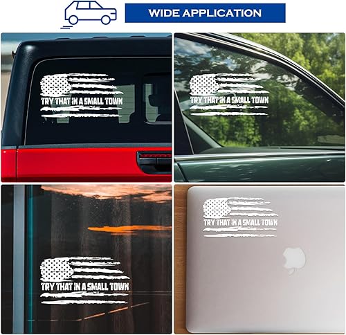 Miniatura 4 de AOLAMEGS Calcomanías de vinilo Try That in a Small Town, paquete de 2 calcomanías de vinilo para parachoques de pueblo pequeño, resistente a la