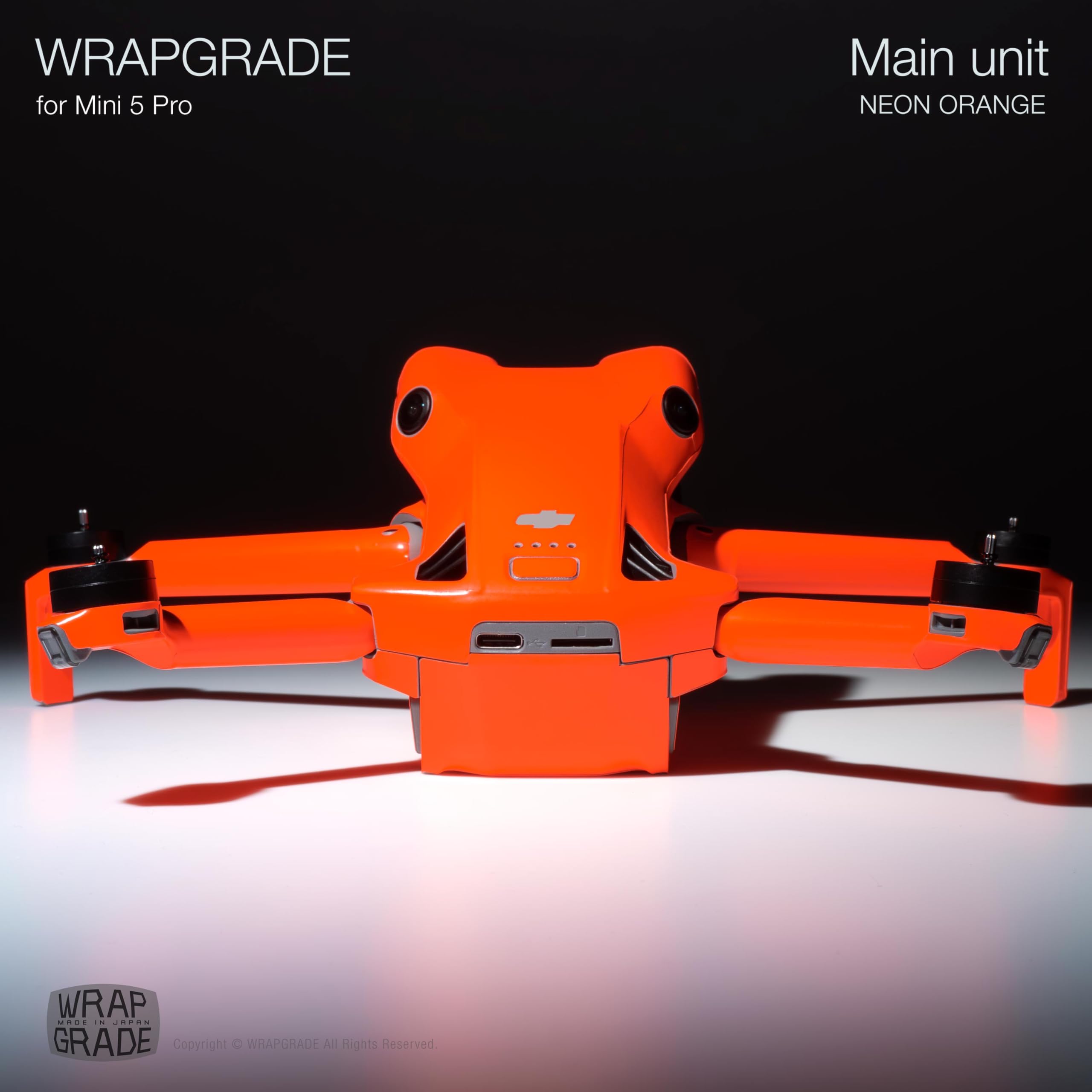 WRAPGRADE adesivi compatibili con DJI Mini 5 Pro (Neon Orange)