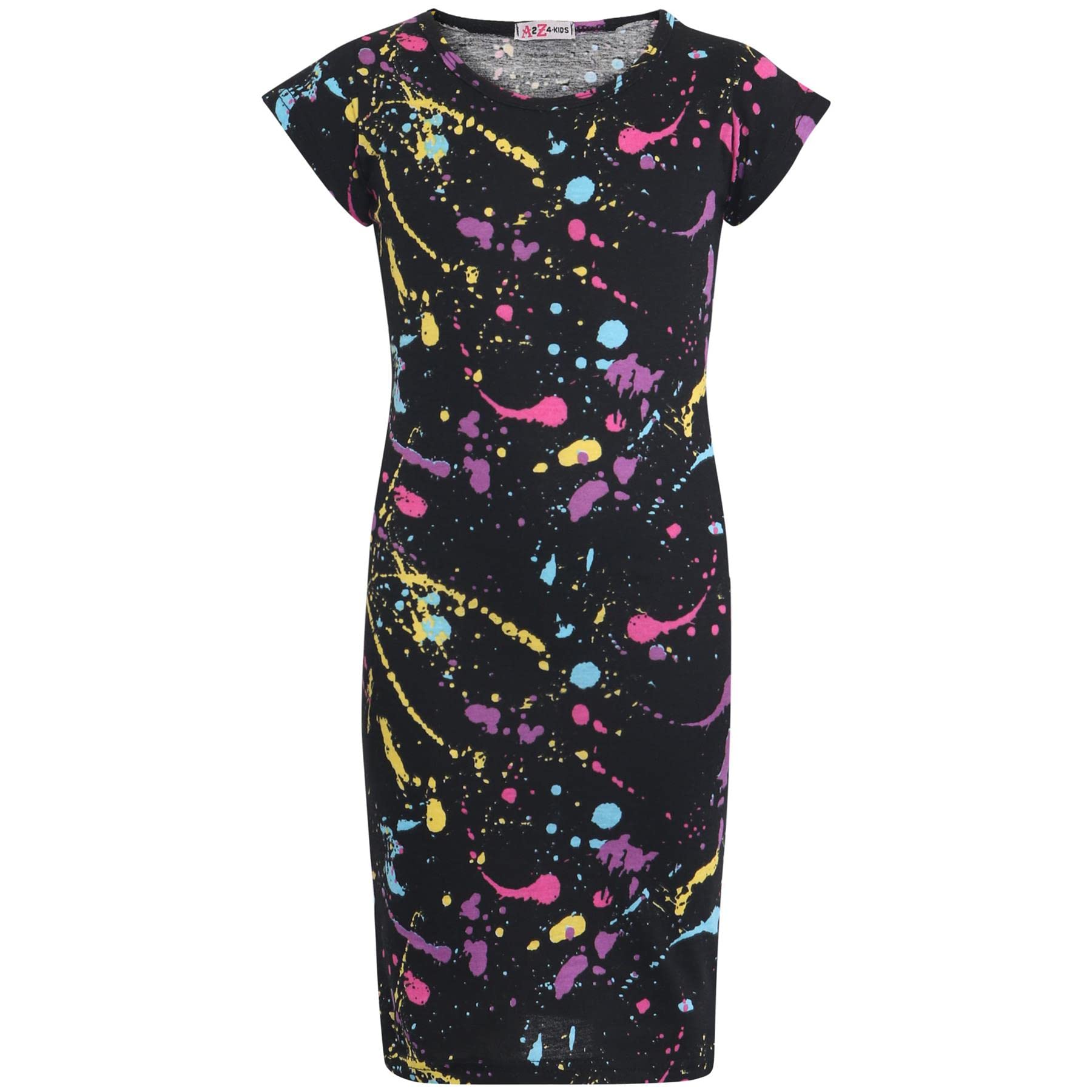 Girls Midi Dress Summer Party Dance Sun Dresses Short Sleeve Lightweight Trendy Casual Party Wear Dresses Age 7-13 Years