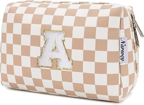 Vista 91 de Narwey Bolsa de maquillaje con iniciales para adolescentes y niñas, regalos de moda de 6, 8, 10, 11, 12, 14, 16, 18 años, bolsa de aseo cosmética