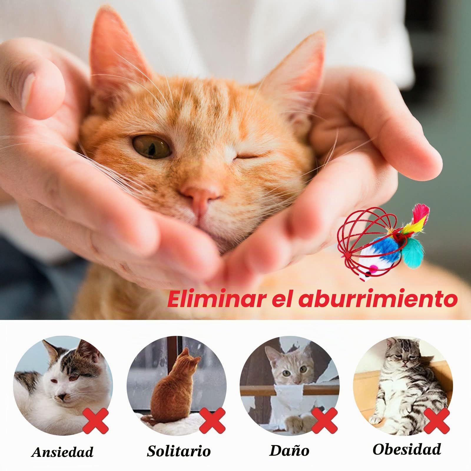 Juguetes Gat,35pcs Juguete para Gato con Túnel,Juguetes para Gatos Interactivos Juegos Gatito,Pescado,Ratón,Pluma,Pelota,Palo de Gato Divertido,Kit de Juguetes interactivos para Gatos