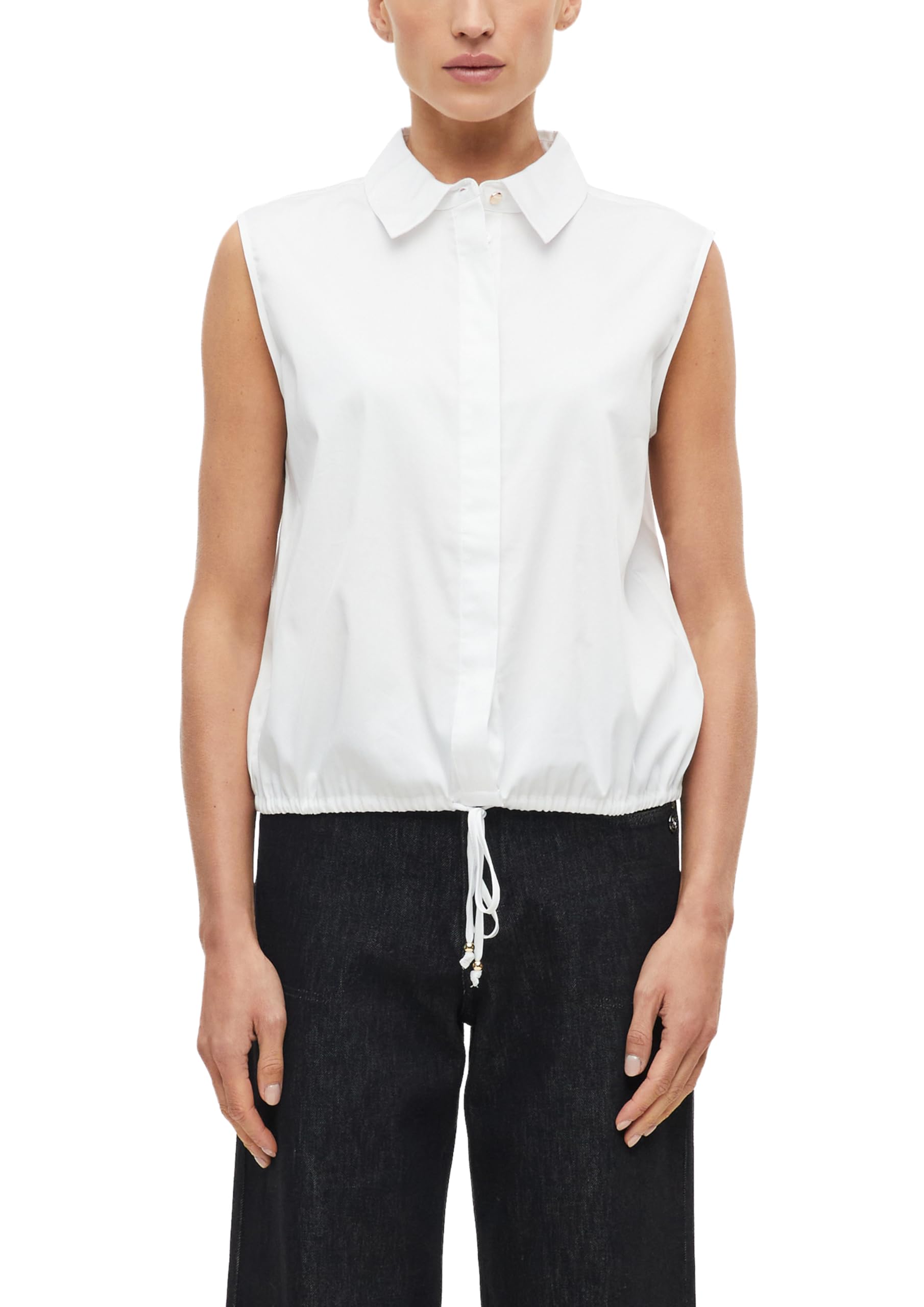 s.Oliver Women's 2179017 Blouse with Drawstring (Pack of 1), White, 18